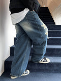 FW Tex Damege Medium Blue Denim PT