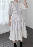 PLEATS FRILL POCKET SKIRT