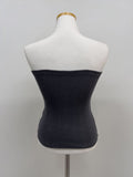 Button Ribbed Layered Tube Top
