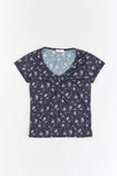 Flower Sheer Button T-shirt