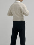 Zip-up round crop knit