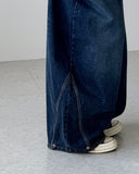 Label Snap Balloon Denim Pants