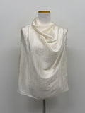 Glossy Drape Sleeveless Blouse