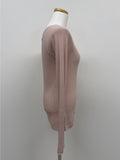 Boatneck See-Through Knit T-Shirt