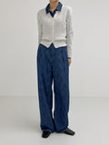 Slab Denim Wide Pants