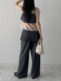 [Skirt SET] Fondue Banding Wide Slacks