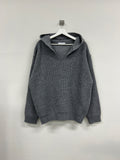 Over Hood V Knit