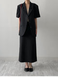 Kanna Linen 3 Button Overfit Half Jacket
