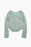 Summer U-neck Ribbed Long Sleeve