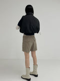 Cargo corduroy half-length pants