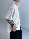 S/S Vegan Light Leather Half Shirt