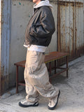 Wave shirring brushed padded pants