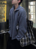 SS Draw High Neck Ribbed Zip-up
