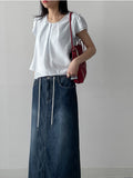 Plain layered short sleeve blouse (2C)