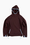 Carmine waffle hood sweat long sleeve