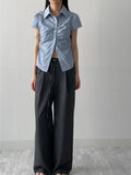 Hugo Belted One-Tuck Wide Slacks