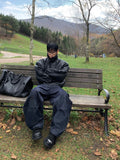Black leather shirring padding