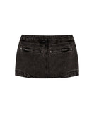 Button Denim Mini Skirt