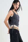 Single eyelet belt