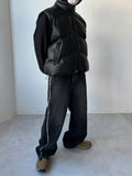 Side Cutting Black Denim