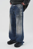 Leg Embo Dirty Washed Denim