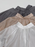 [Scrunchie Set/Reversible] Tencel See-Through Half Blouse