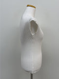 Ribbed Cap Sleeve Knit T-Shirt