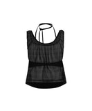 Halter Strap Plaid Sleeveless