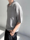 SS Non-Button Balloon PK Collar Knit