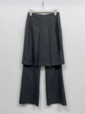 Pleated Bootcut Layered Slacks