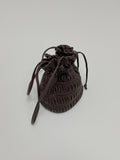Leather Pleats Shoulder Bucket Bag