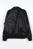 Vegan leather varsity jacket