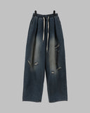 Length balloon denim jeans