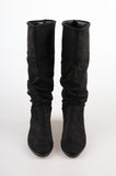 suede shirring boots