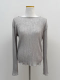 Wave pleated see-through T-shirt