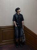 Undercutting Cargo Black Half Denim