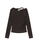 Asym Shoulder Scarf Long Sleeve