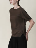 [Premium] Whole Garment Lino Linen Short Sleeve Knit