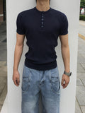 Tive Muscle Fit Henley Neck Short Sleeve T-shirt
