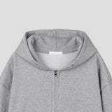 Lowell crop fingerhole hood zip-up