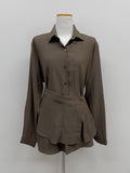 [Skirt SET] Basil Wrap Loose-Fit Shirt