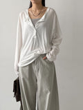 Henley Neck Over Fit Sweatshirt T-Shirts
