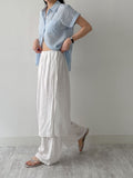 Wrinkle Wrap Layered Wide Pants