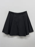 [Pants Lining!] Pin Tuck Flare Mini Skirt