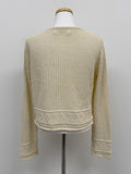 Ribbon Crochet Punching Knit Cardigan