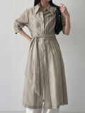 Bridget Pintuck See-Through Long Shirt One Piece