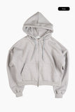 Terry crop sweat hood zip-up