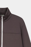 Jersey high-neck zip-up
