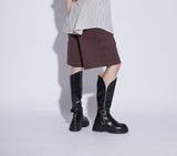 leather belt boots long ver