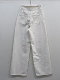 Curved Semi-Wide Cotton Pants